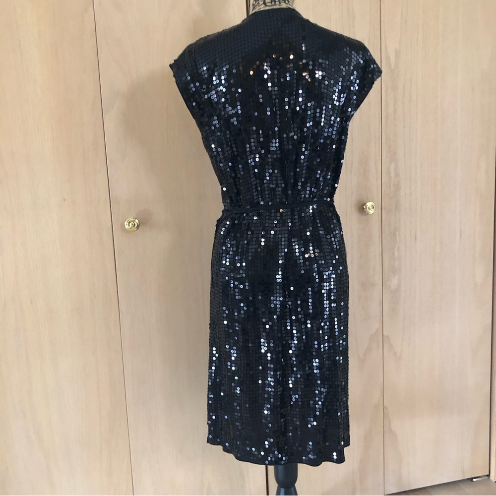Michael Kors Black Sequin Wrap Around Dress Lightweight Woman's Size XL - Picture 2 of 13